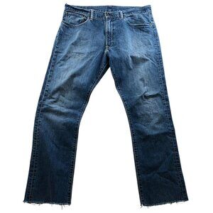 Vintage Polo Ralph Lauren Mens Jeans Size 36 Slim Straight Blue Denim Frayed Hem